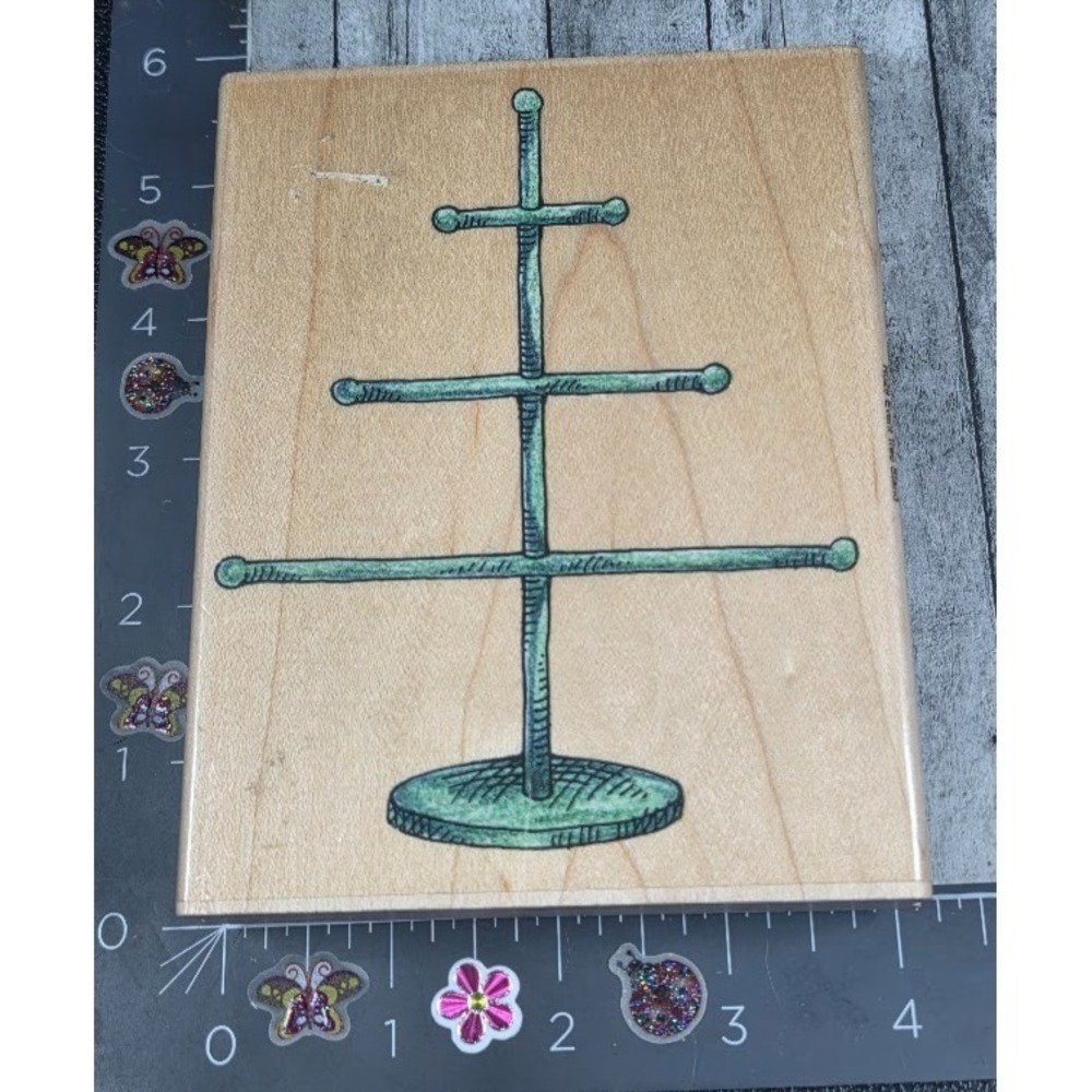 Stampendous Event Tree Stand R029 1995 Rubber Stamp Wood #D26
